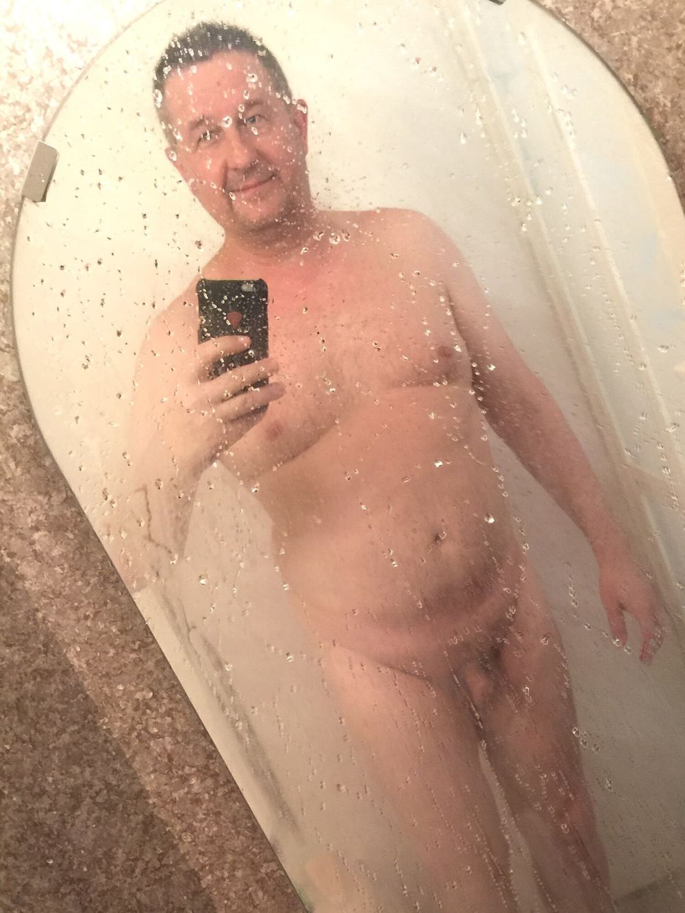 Cool daddy naked in the mirror