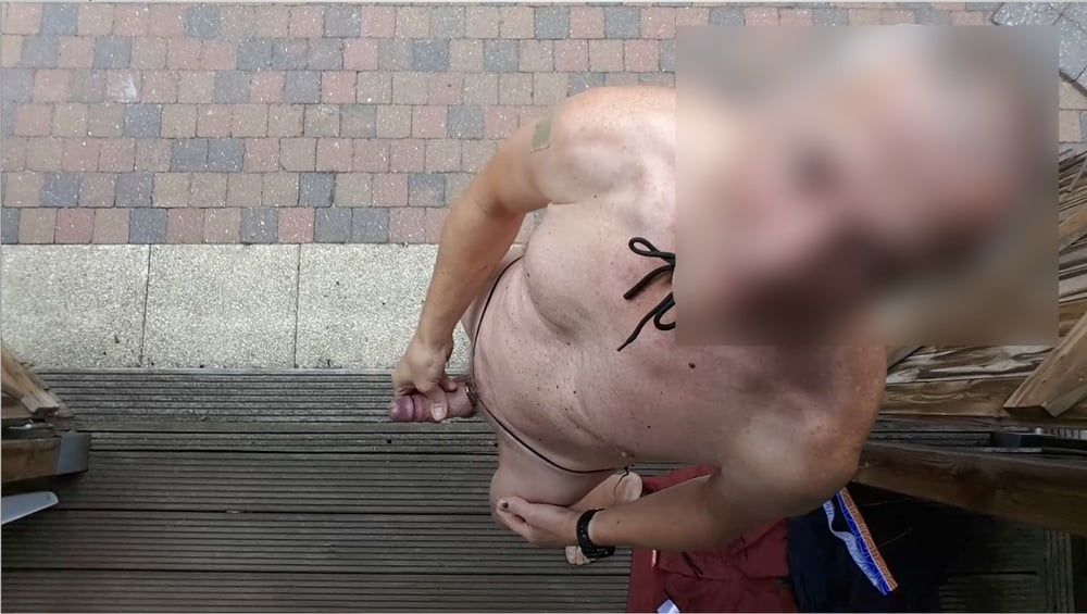 public outdoor exhibitionist bondage jerking show #40