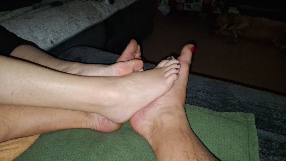 Playing footsie after our Pedicure #11