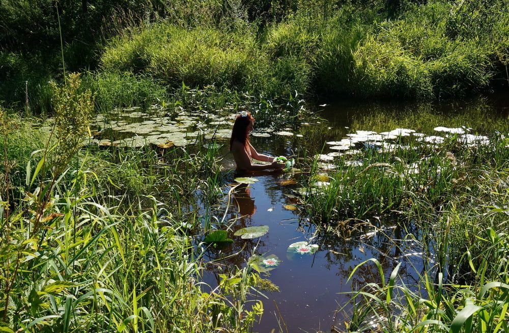 in a weedy pond #7