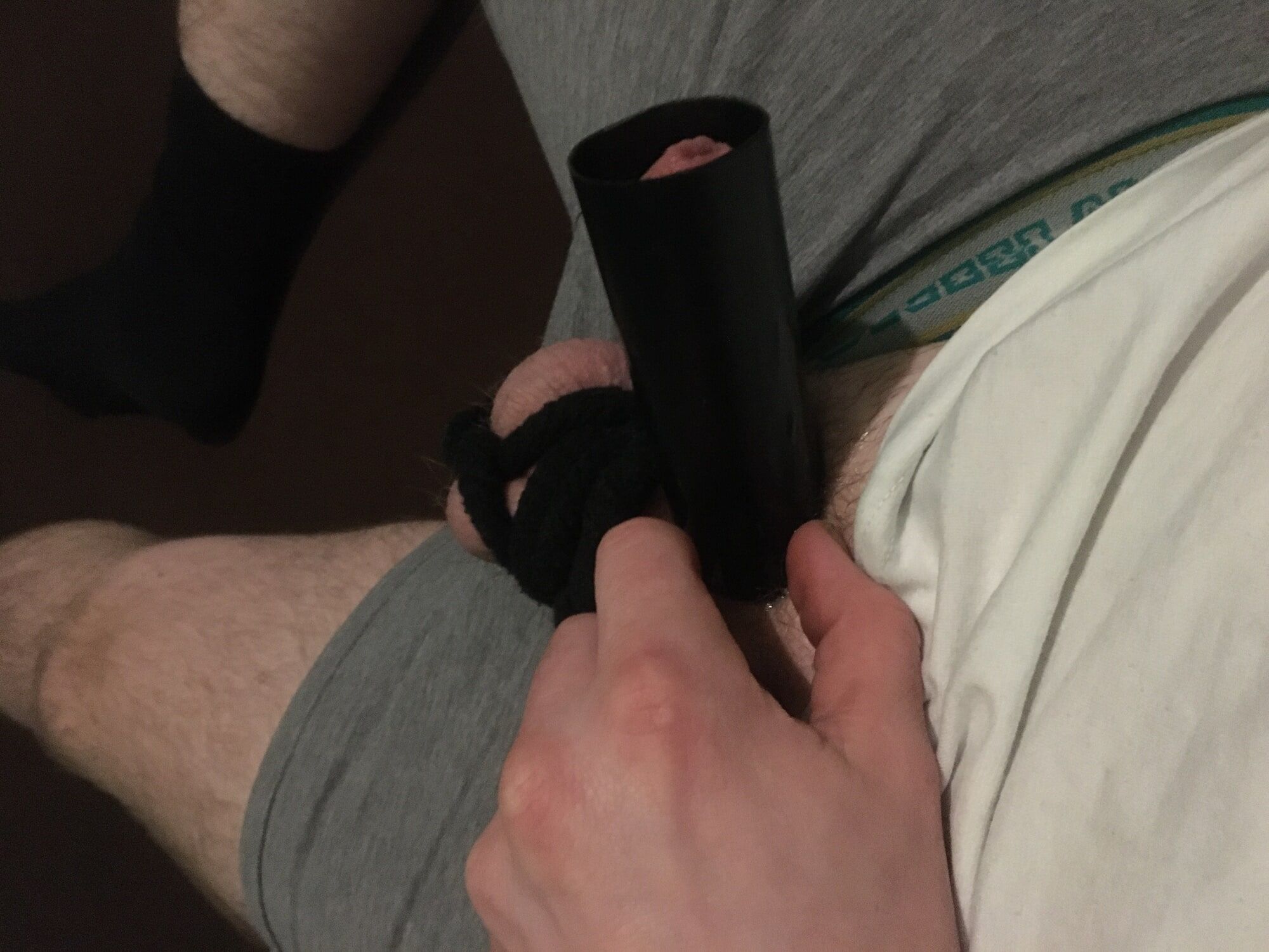 Bound Dick And Balls And Homemade Cocksleeve  #33