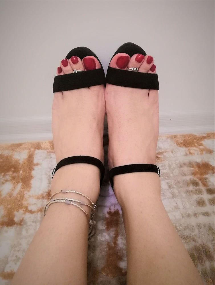 Black Platform Heels & Red Toes #34