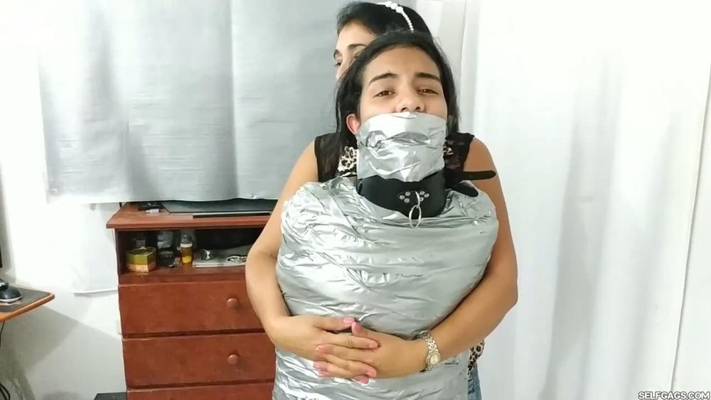 Heavily Duct Tape Mummified By Crazy Bondage Women #39