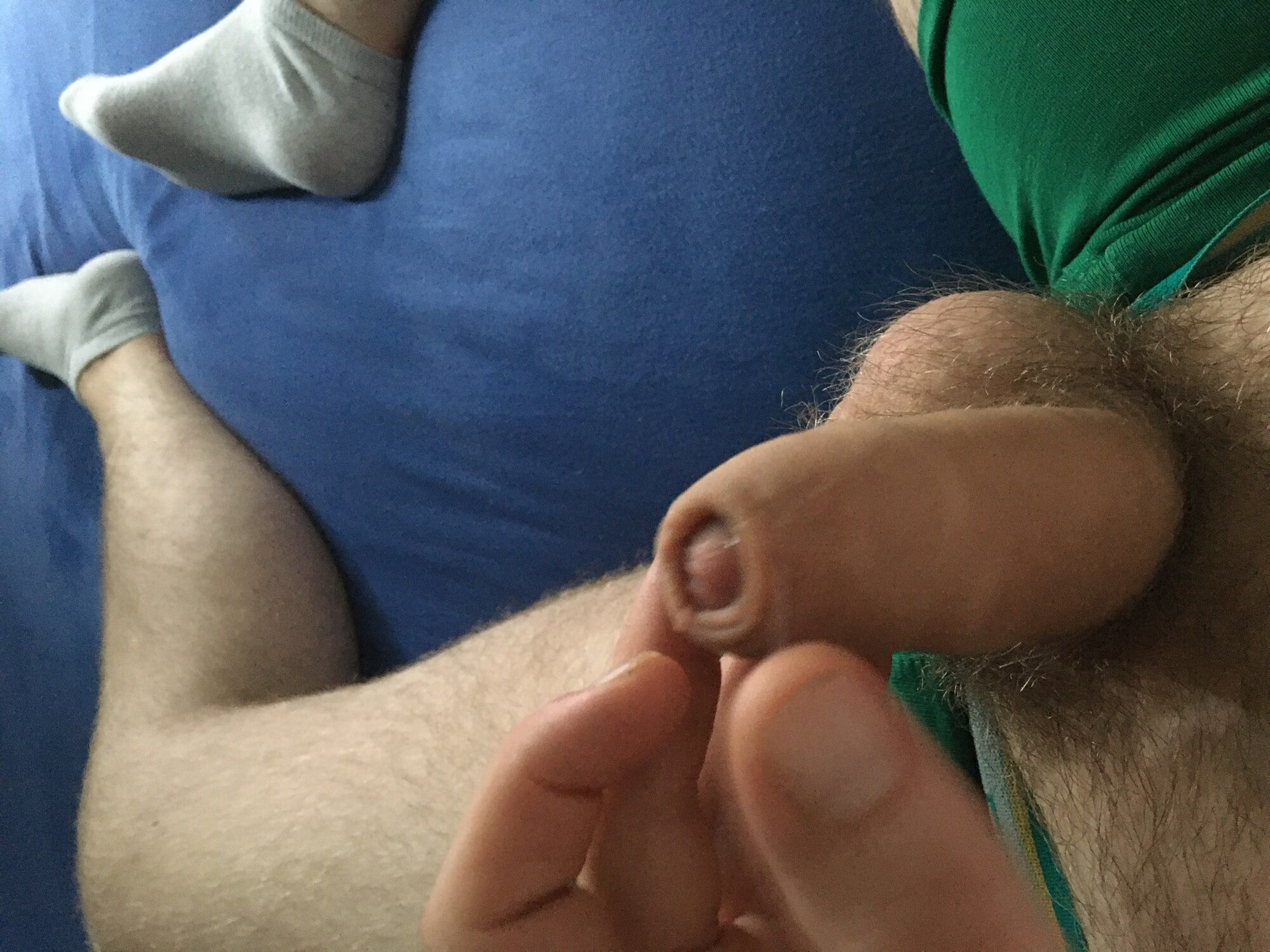 Hairy Dick And Balls Cockhead Foreskin Play With Pre- Cum #11