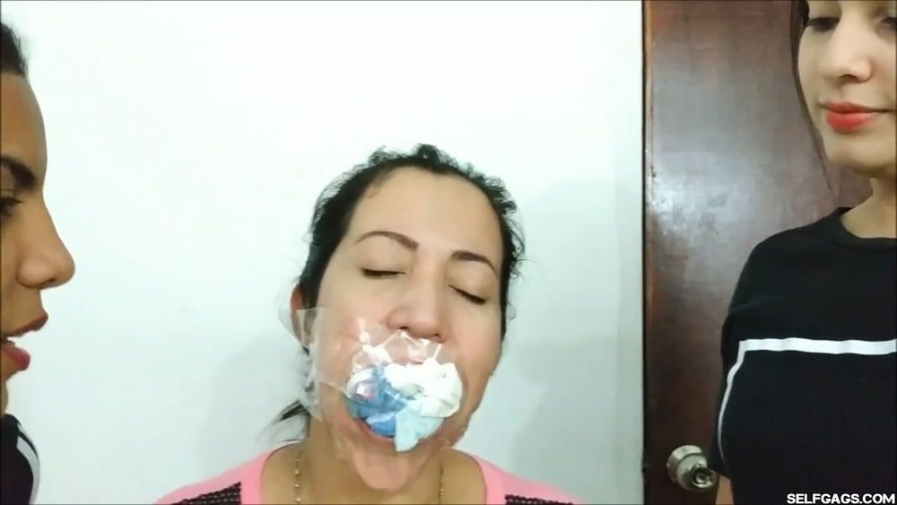 Gagged Woman Mouth Stuffed With Multiple Socks - Selfgags #8