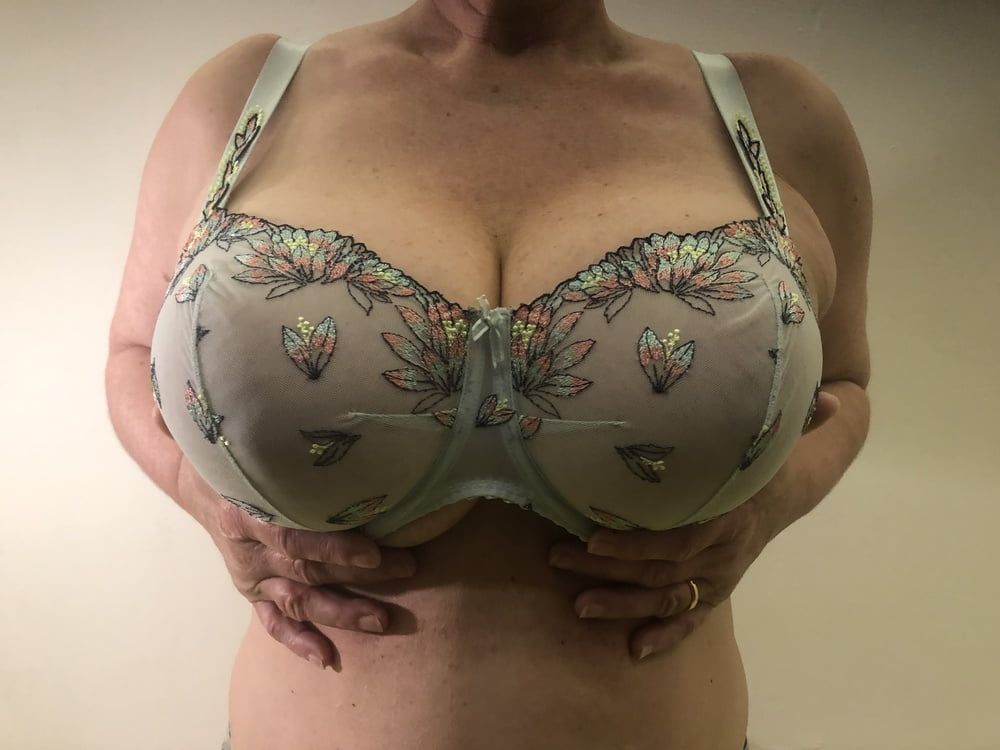 My wifes heavy big titts in bra #6