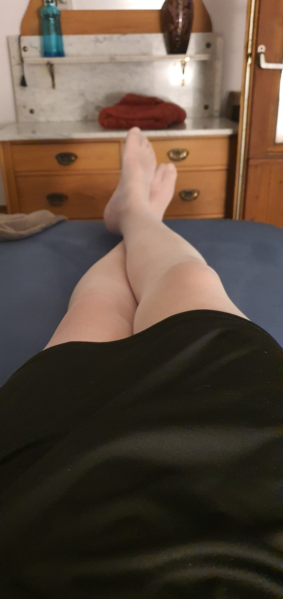 white Stockings im bed