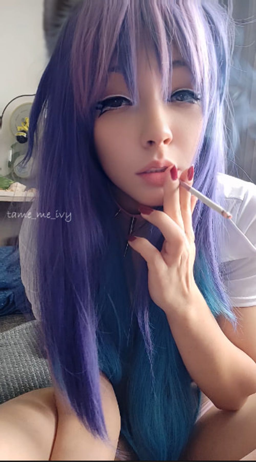 Cute Anime Girl smoking a cig #9