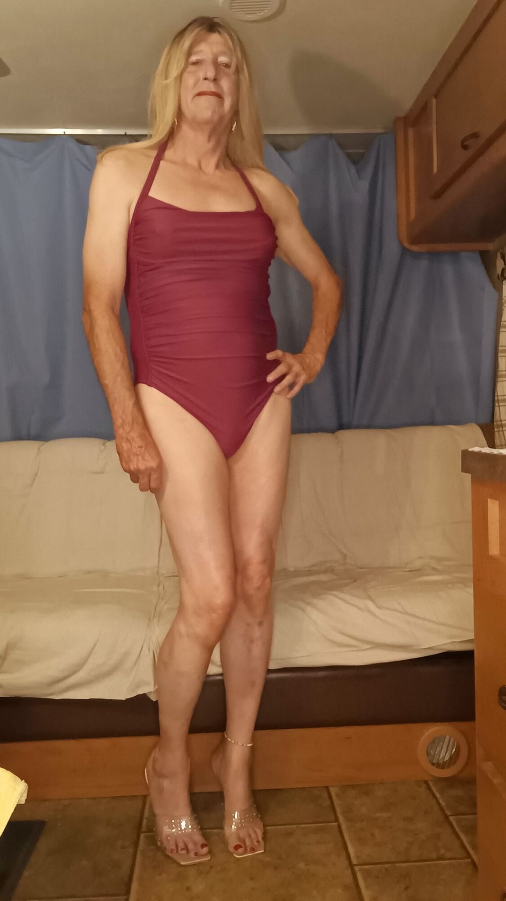 Sissy Anne Dru Brown Modelling Her New Swimsuit