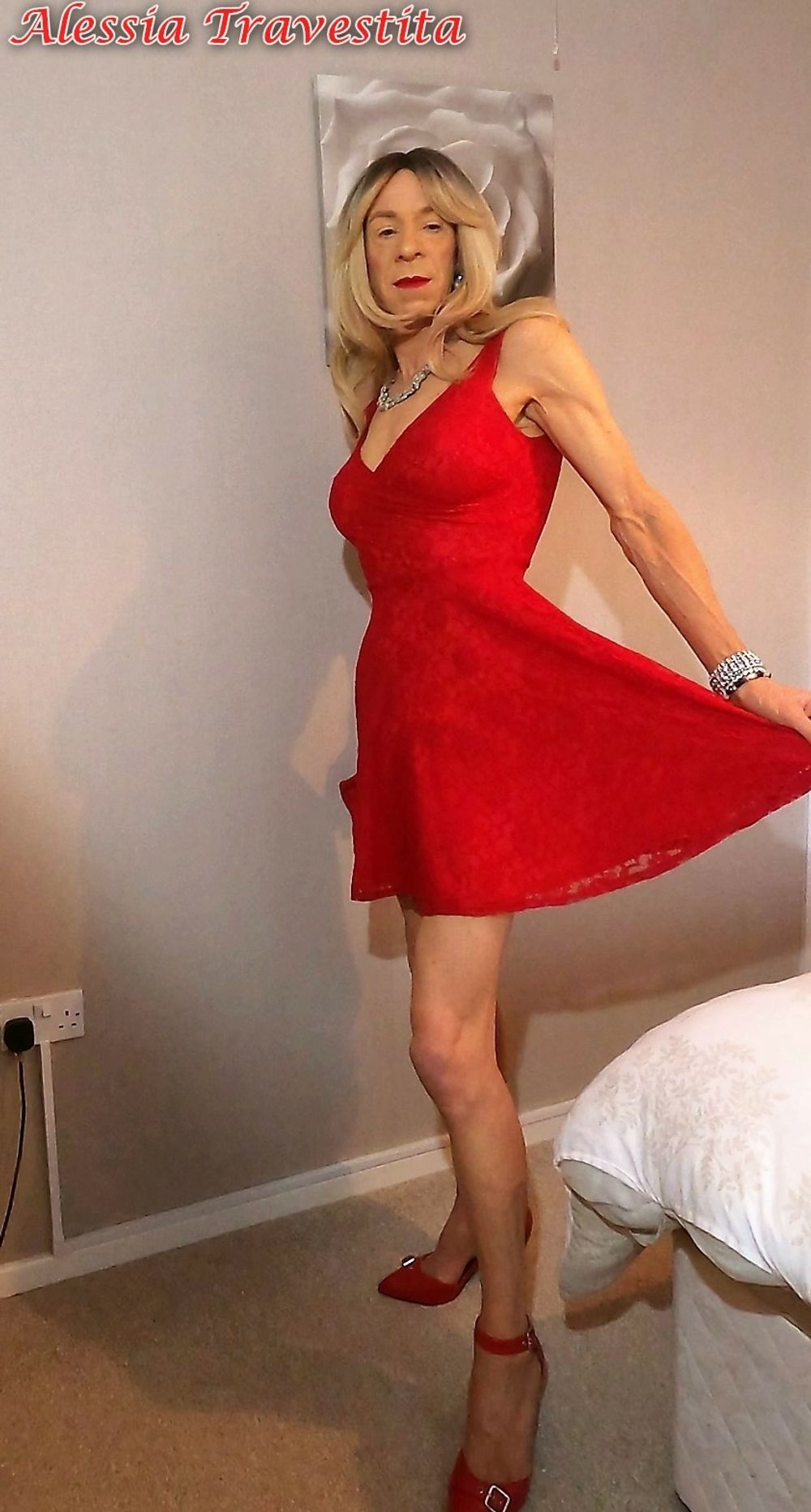 65 Alessia Travestita in Flirty Red Dress #31