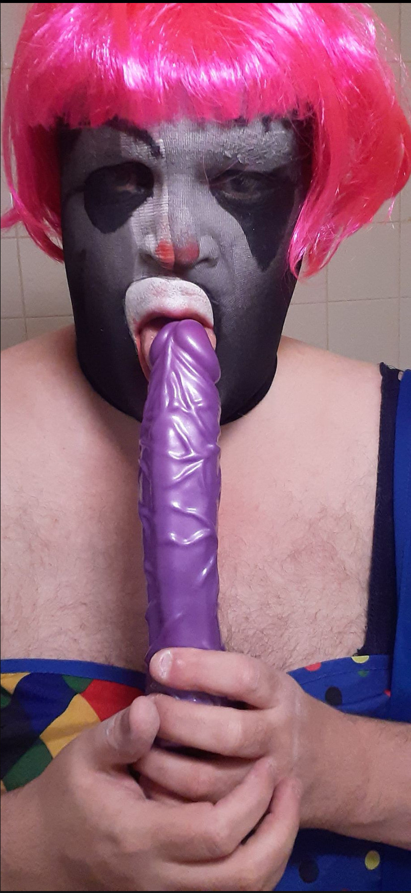 TV clown slut, nylon masks, and some dildo play #9