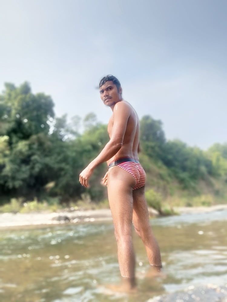 Hot photos shoot in river side bathing time  #8