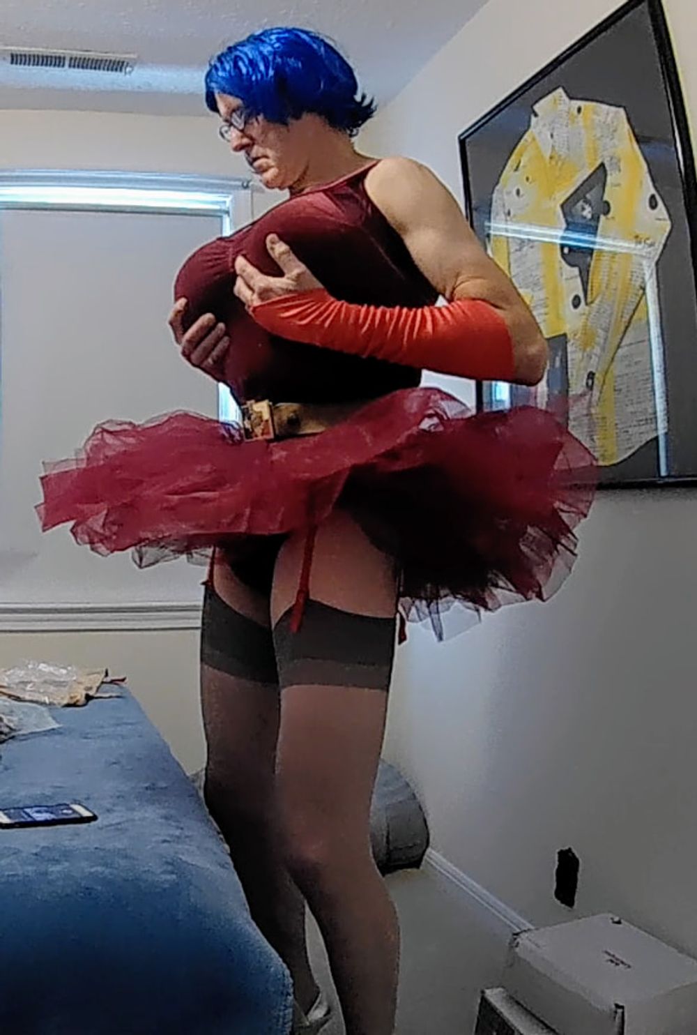 20190107 red tutu dressup #9