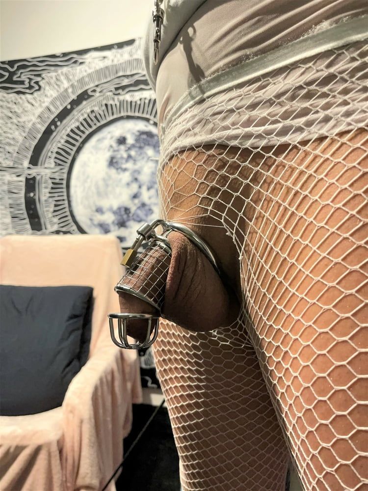 Sissy Clit Dripping In Chastity Cage #4