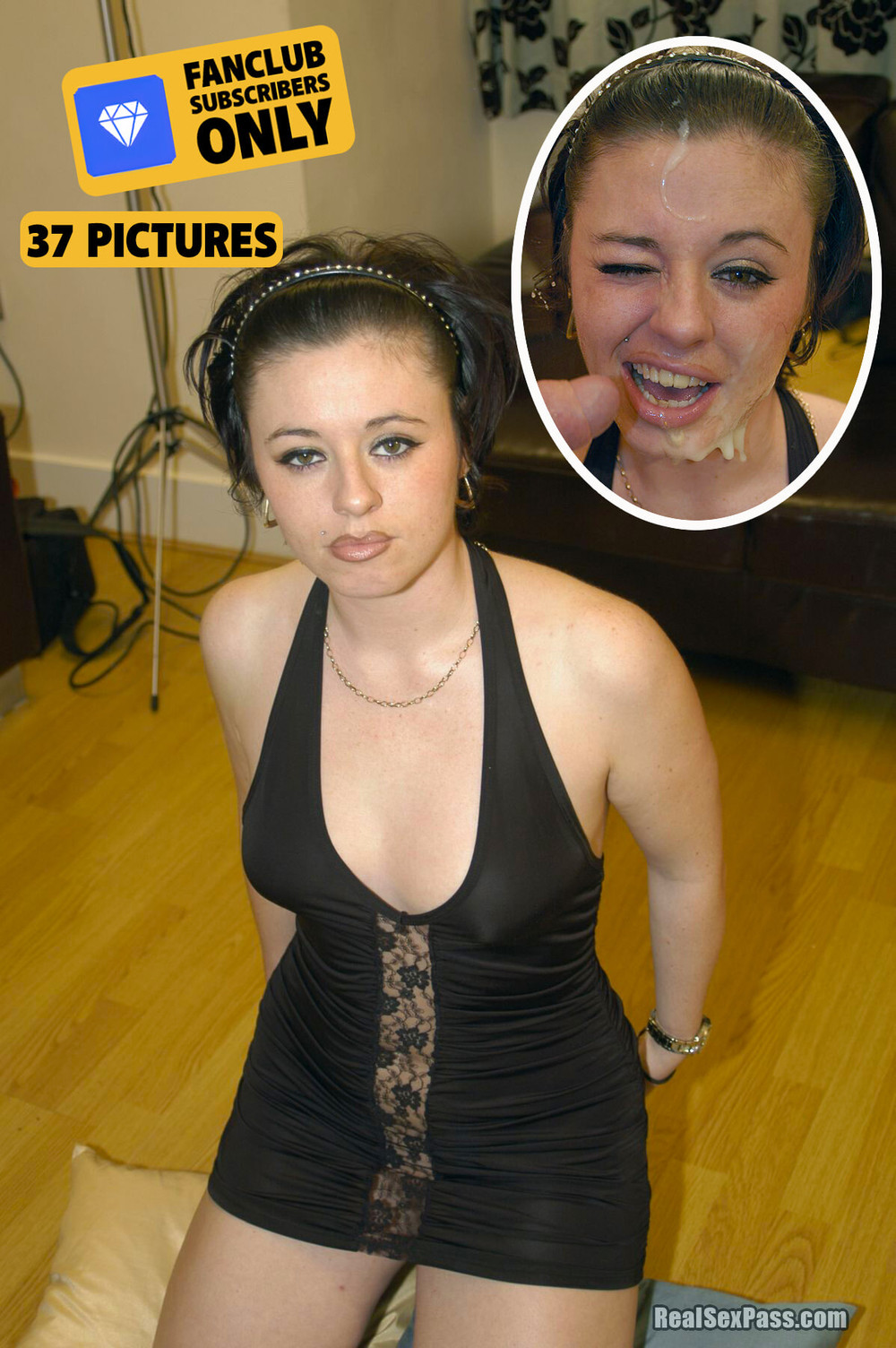 Amateur teen taking facials