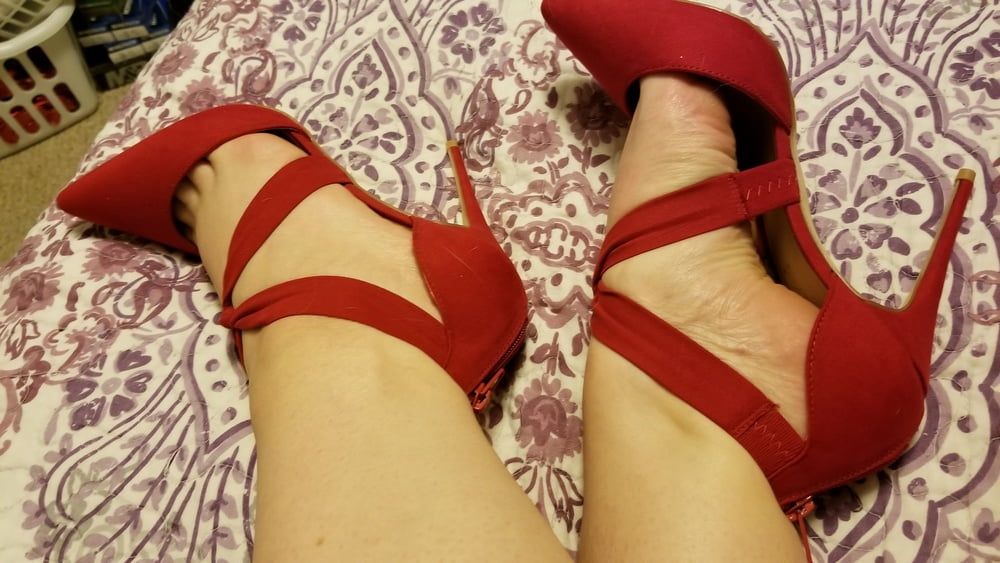 Playing in my shoe closet pretty feet heels flats milf  wife #20