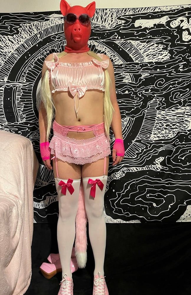 Sissy Wearing Ultra Tiny Cock Cage And Lingerie #8