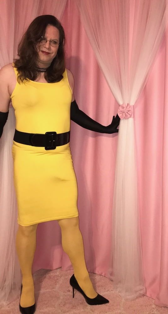 Joanie - Yellow Pencil Dress #14