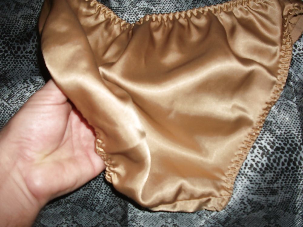 A selection of my wife's silky satin panties #7