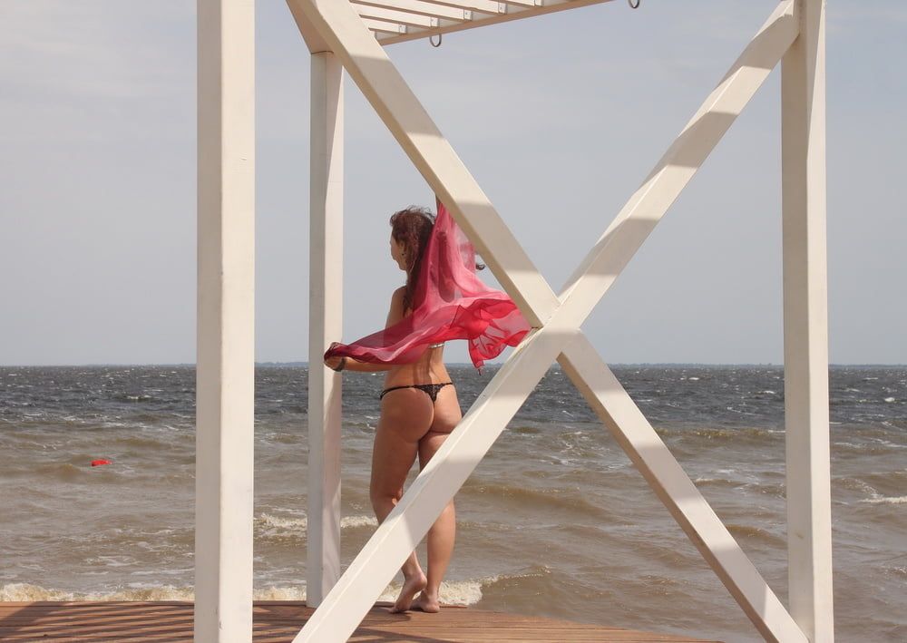 Red Shawl on windy weather #49