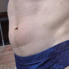 Speedo bulge in garden 