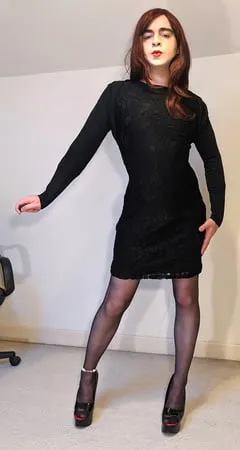 little black dress with a cummy mess juicy         