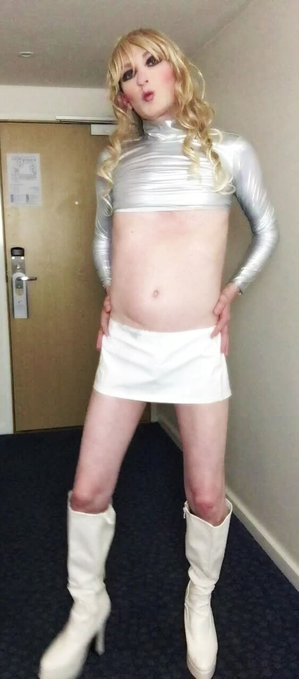 Sissy Sandra Poses In Silver #28