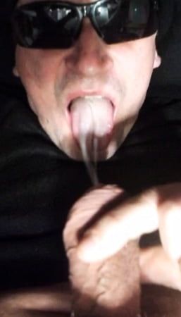 Self facial - swallowing my own cum