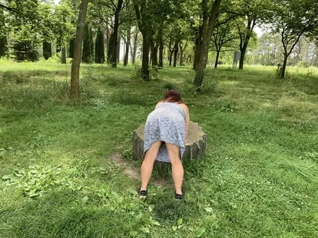 sexy bbw outdoors at the park         