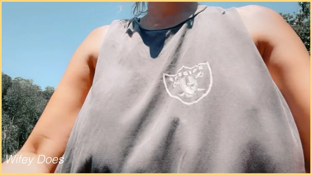 WIFEY dared walking around side boob on public beach #13