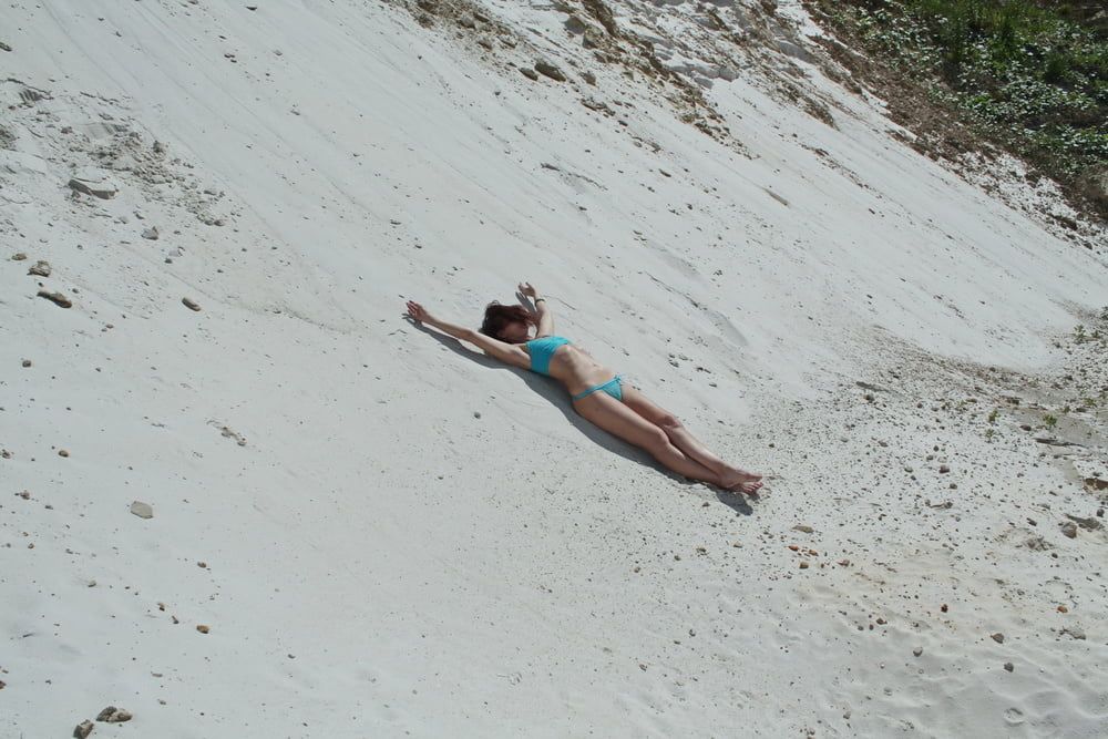 On White Sand in turquos bikini #22