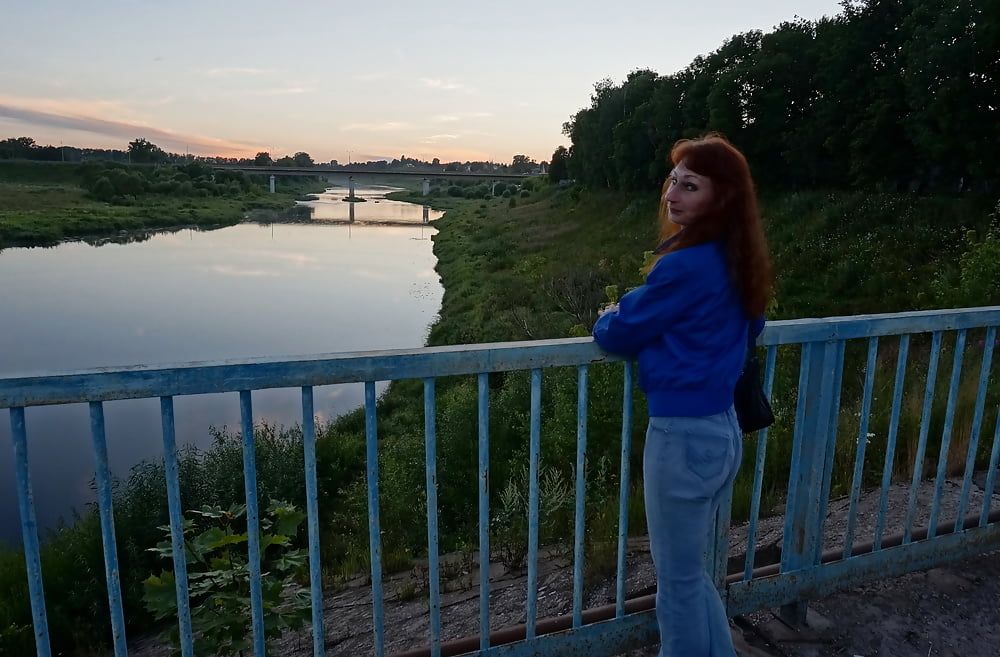 On vazuza-river bridge in cold evening #4