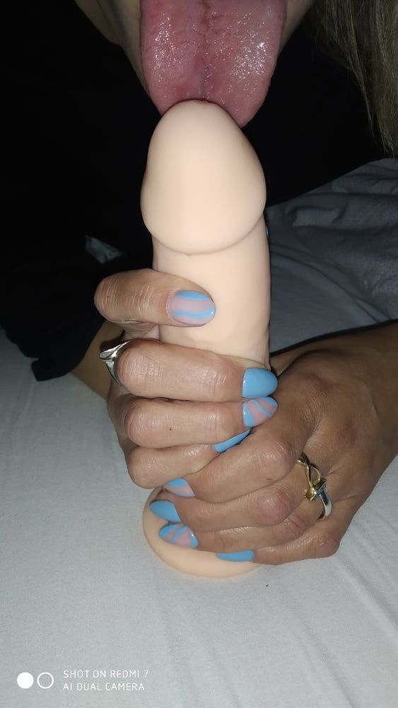 wife shows new nails on dildo and tits #11