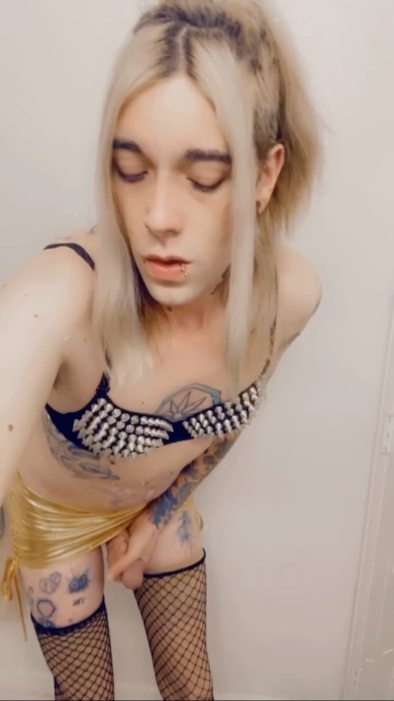Sexy Gold Miniskirt Slut #57