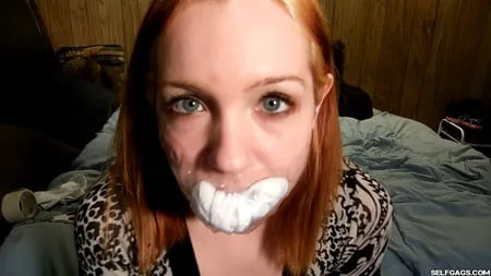 self gagged college student gets bondage selfgags         