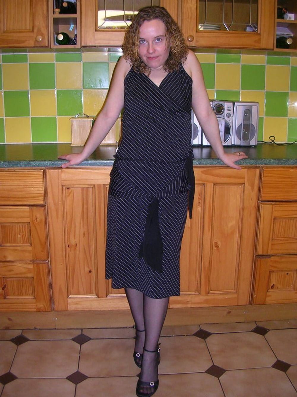 Black Party Dress and Pantyhose #11