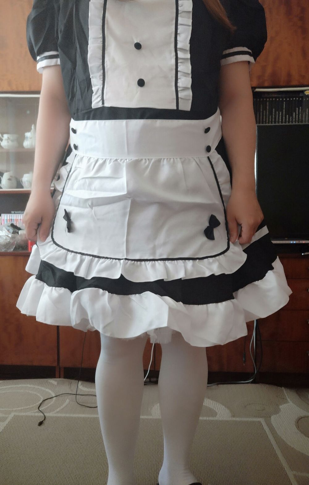 Sissy maid Aleksa dressing and undressing #17