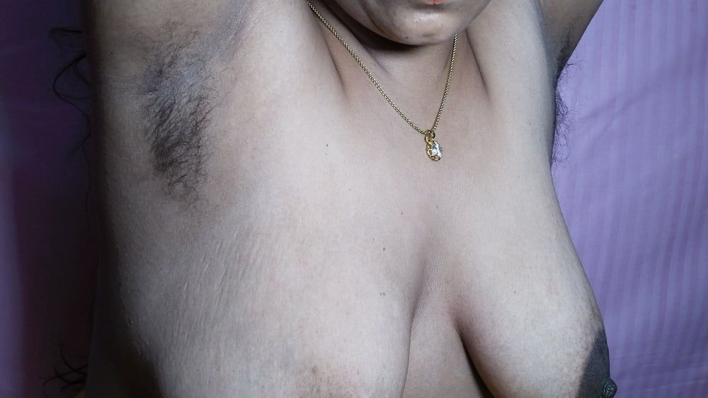 Desi Bhabhi's Hairy Armpit and Big Milky Boobs 
