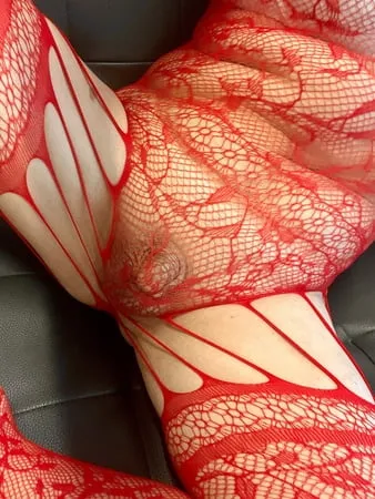 red fishnet body stocking         