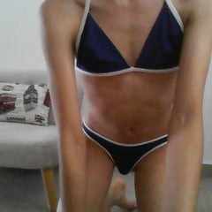 Bikini skinny trans girl
