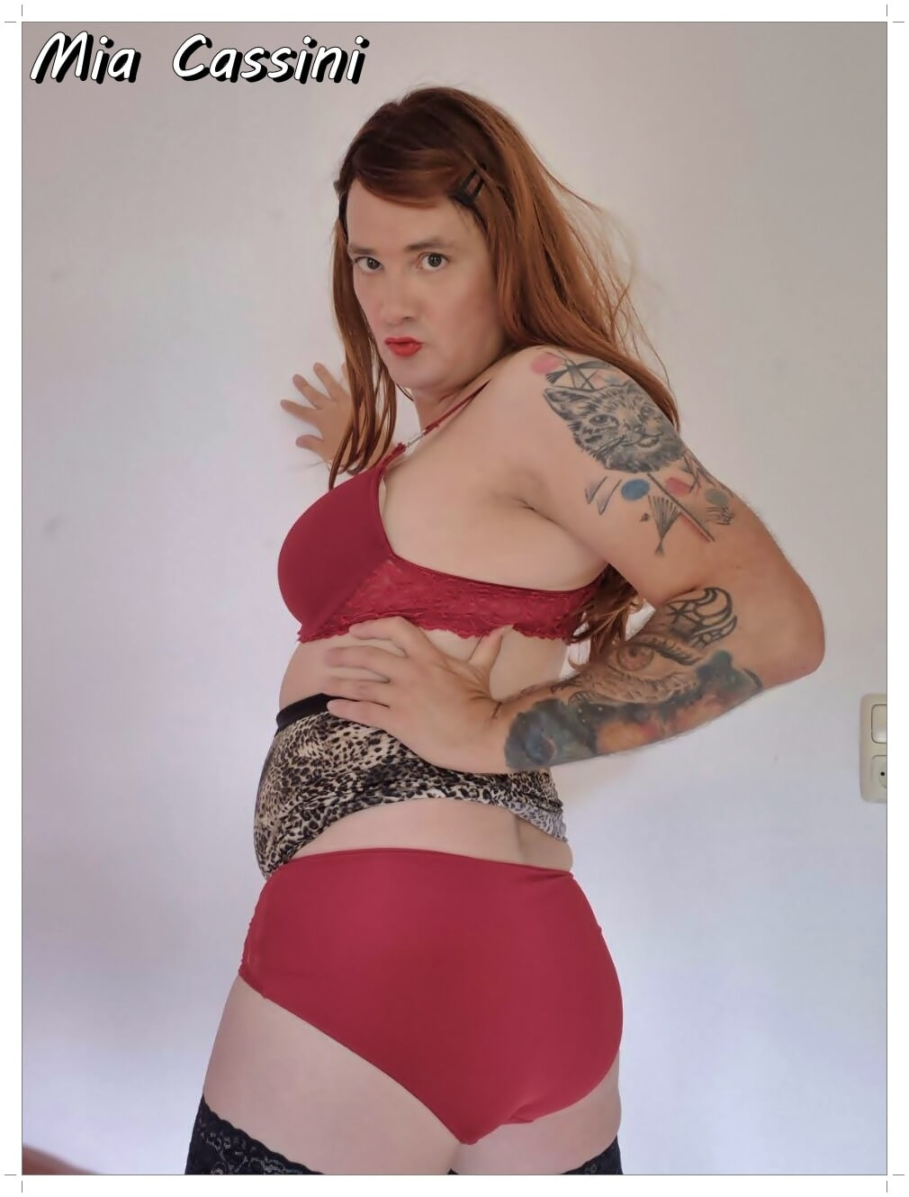 Red Lingerie & leopard Miniskirt #28