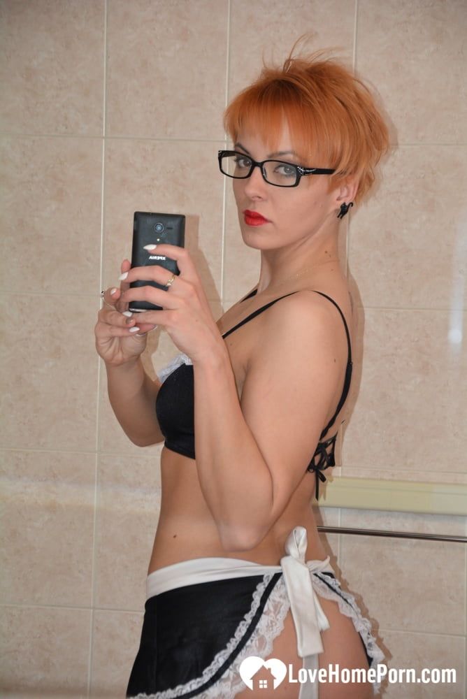 Redhead MILF with glasses will get you excited #8