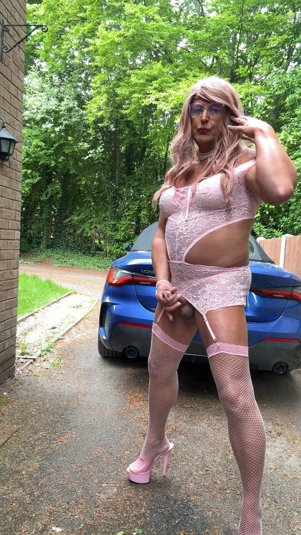Sexy Crossdresser kellycd2022 in pink lace lingerie  #18