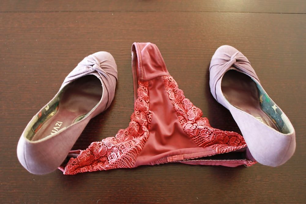 Violet heels, panties, bra, pantyhose #36