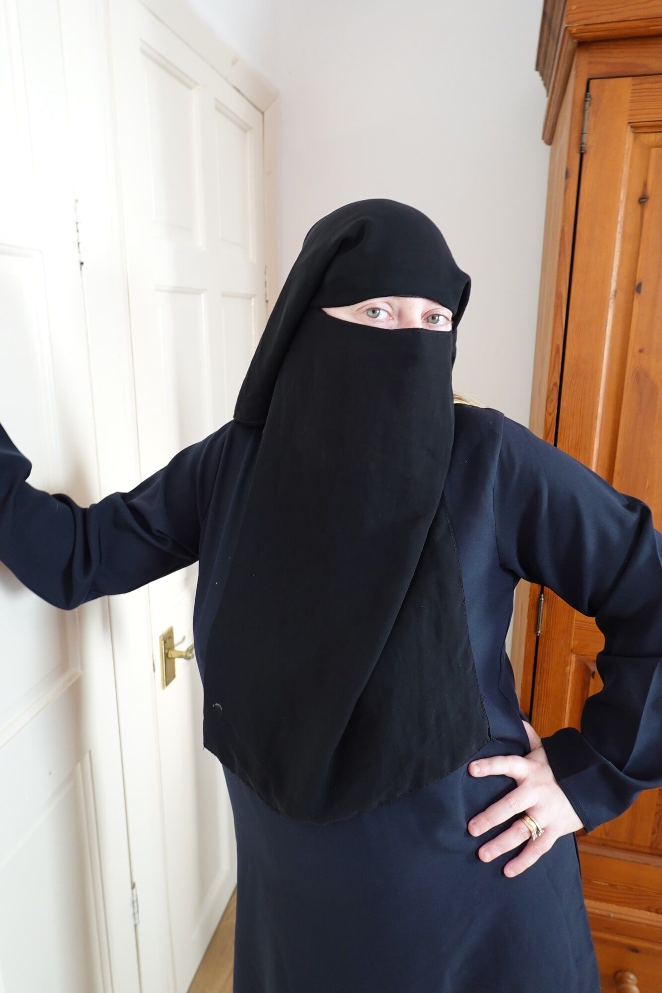 Pale Skin MILF in Burqa and Niqab and High heels #12