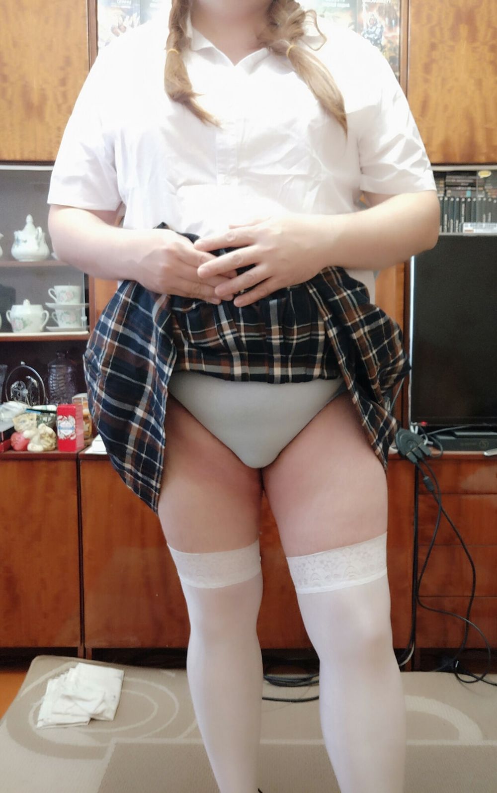 Sissy posing in school uniforms #2