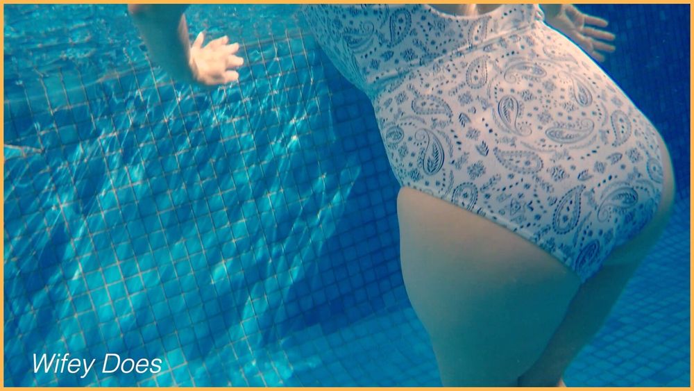 Wifey looks amazing in the pool in a hot one piece #12