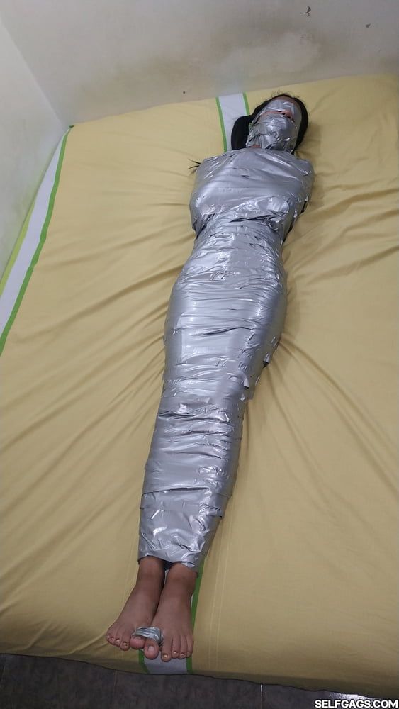 Young Girl Duct Tape Wrapped Like An Egyptian Mummy #23