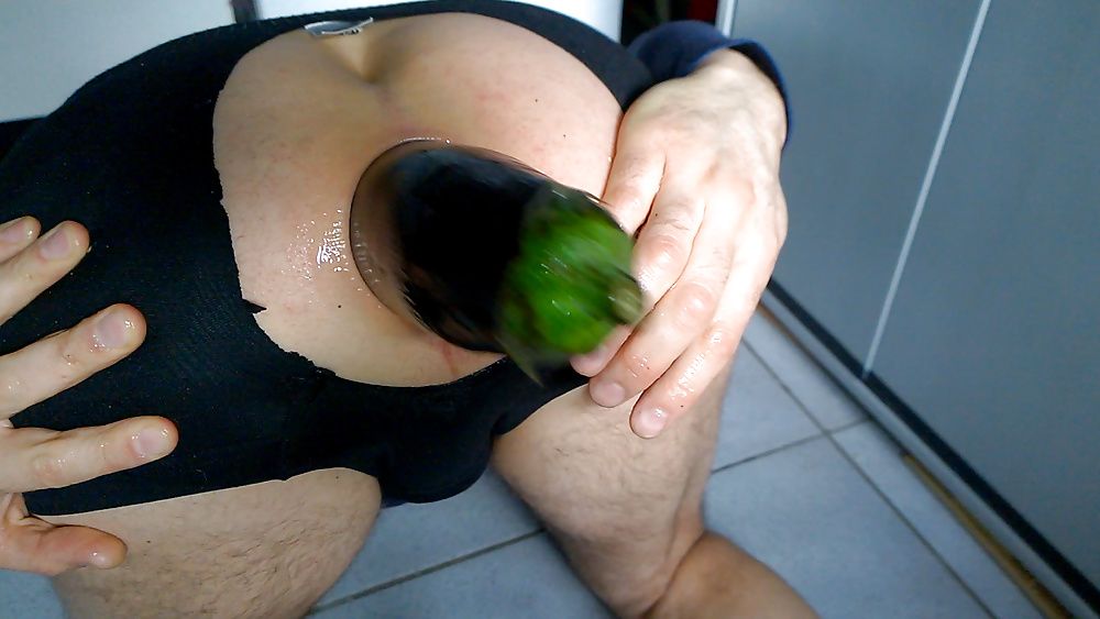PLug and eggplant 7.7cm big gaping asshole #4