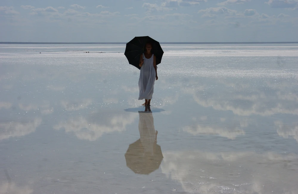 With Black umbrella on White Salt #3